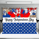 Lofaris Red Blue Stars Butterfly Independence Day Backdrop